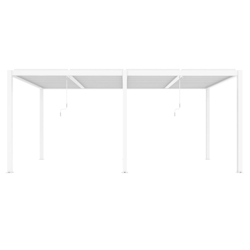 Pergola ogrodowa tarasowa aluminiowa LUXE 4 x 5,8 m Biały z oświetleniem LED